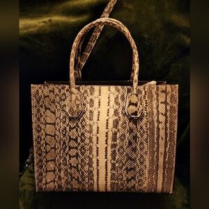 Michael Kors Genuine Snakeskin Large Mercer Tote. NWT  Rare & Collectible